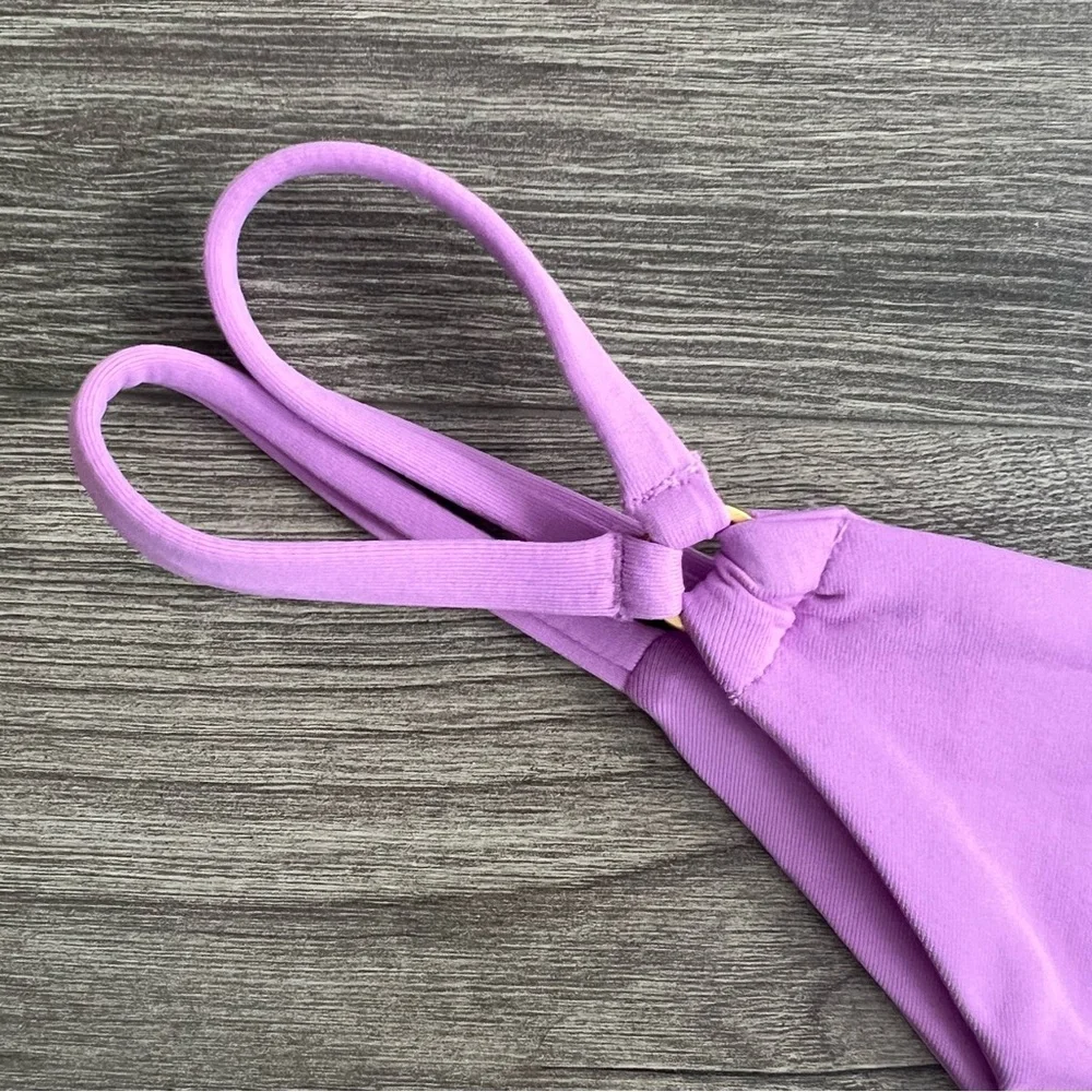 L*SPACE Wilder Bitsy Bikini Bottom XL Jewel Purple Pastel Strappy Cheeky Retro
